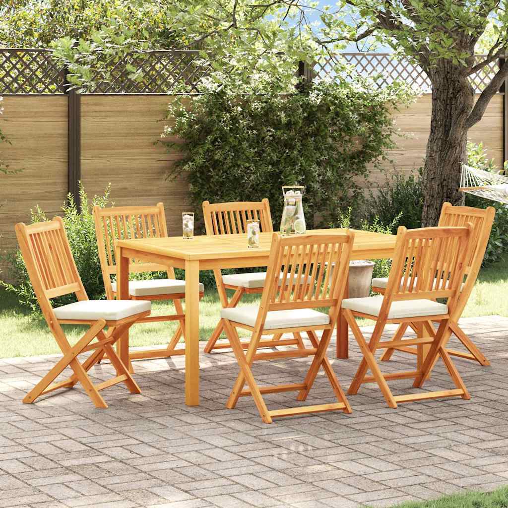 vidaXL Krzesło składane z poduszką 6 pcs Biały 49 x 57.5 x 92cm