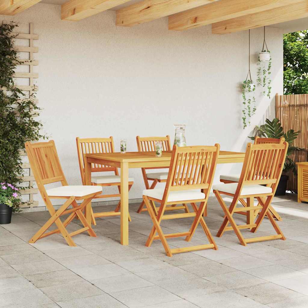 vidaXL Krzesło składane z poduszką 6 pcs Biały 49 x 57.5 x 92cm