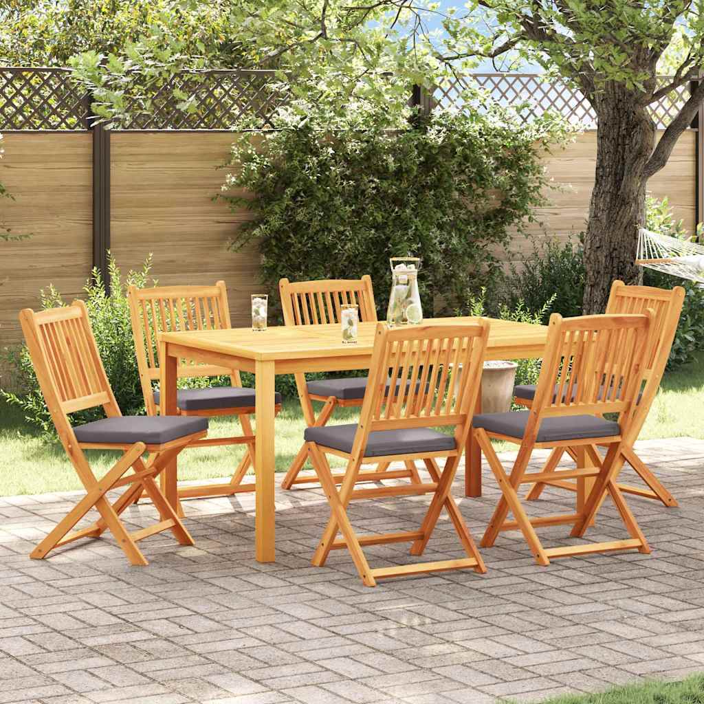 vidaXL Krzesło składane z poduszką 6 pcs Szary 49 x 57.5 x 92cm