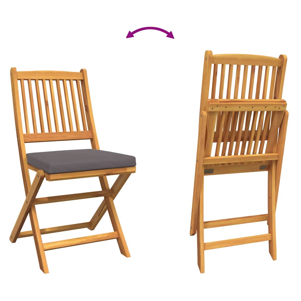 vidaXL Krzesło składane z poduszką 6 pcs Szary 49 x 57.5 x 92cm