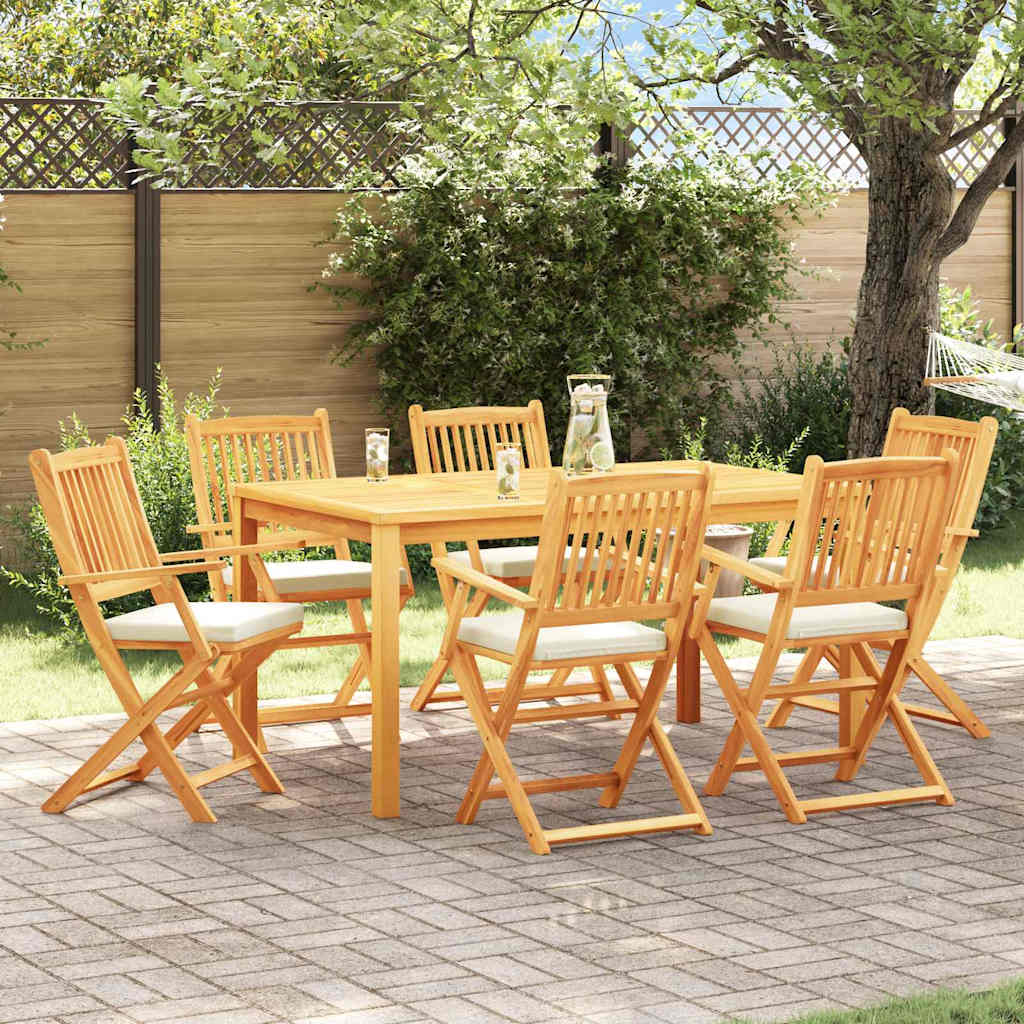vidaXL Krzesło składane z poduszką 6 pcs Biały 49 x 57.5 x 92cm