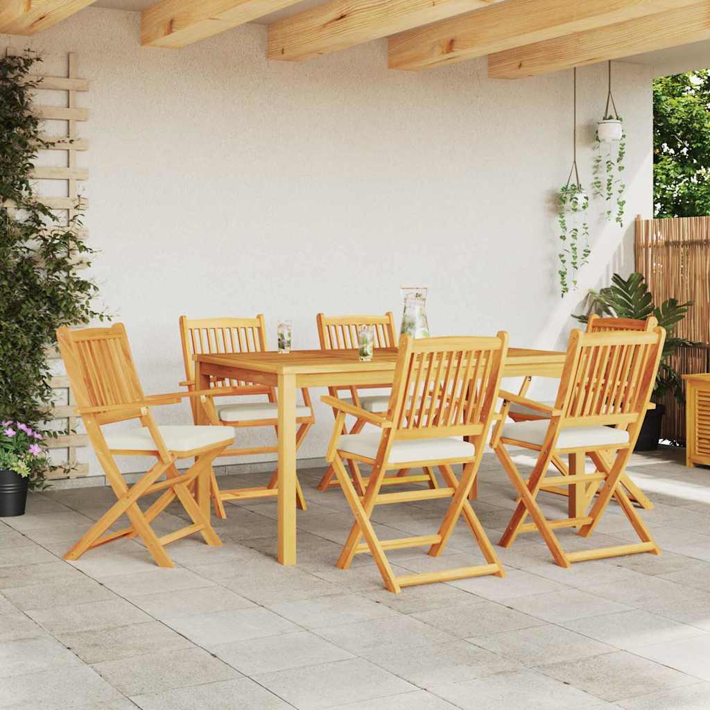 vidaXL Krzesło składane z poduszką 6 pcs Biały 49 x 57.5 x 92cm
