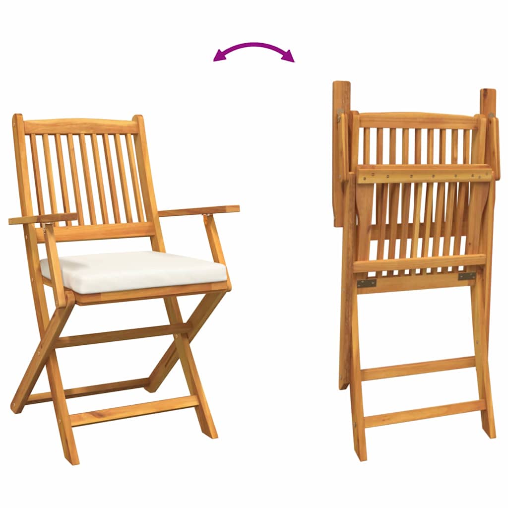 vidaXL Krzesło składane z poduszką 6 pcs Biały 49 x 57.5 x 92cm
