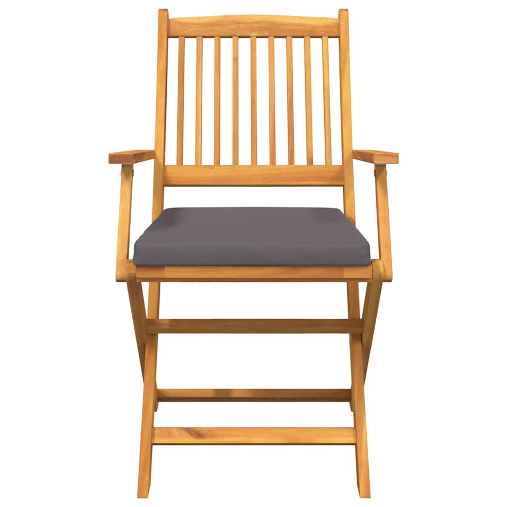 vidaXL Krzesło składane z poduszką 6 pcs Szary 49 x 57.5 x 92cm