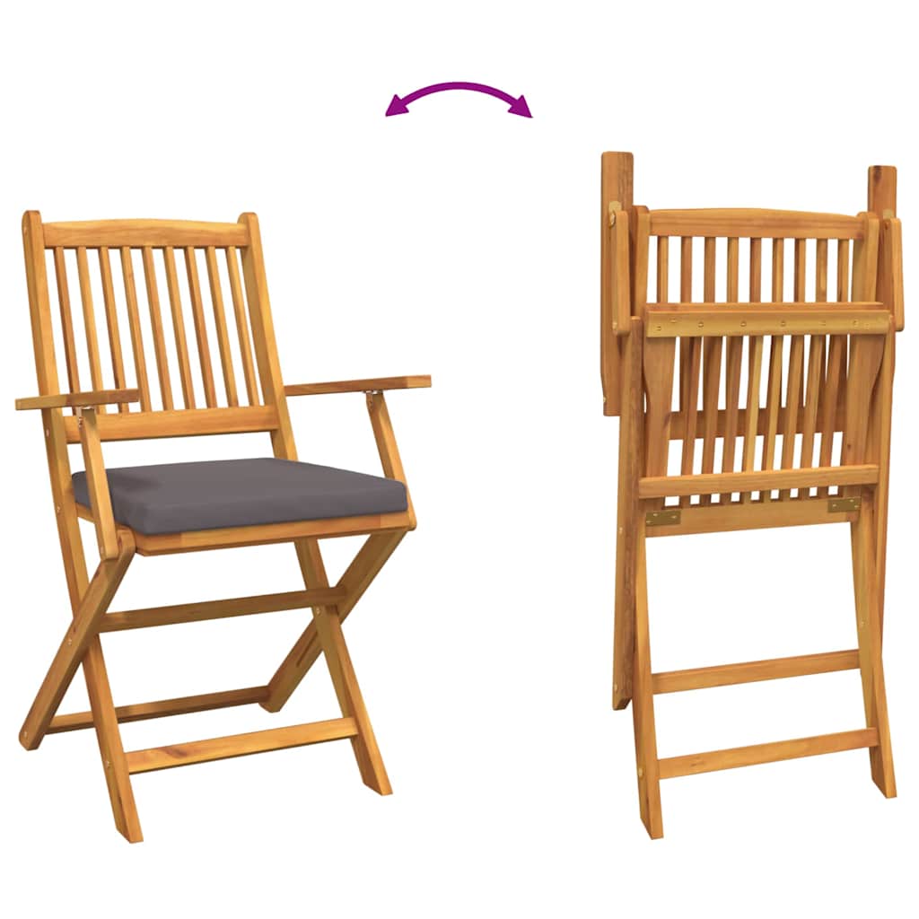vidaXL Krzesło składane z poduszką 6 pcs Szary 49 x 57.5 x 92cm