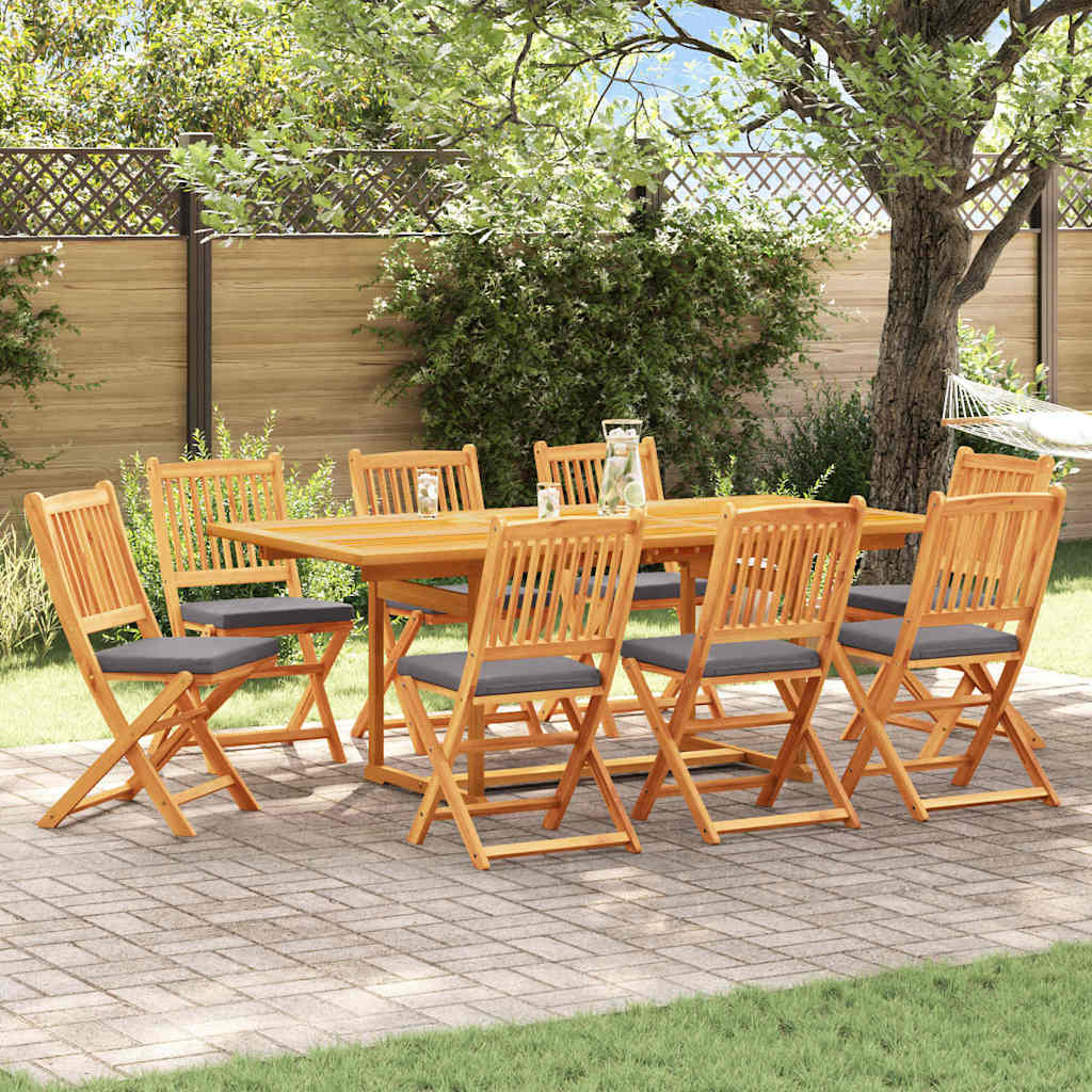 vidaXL Krzesło składane z poduszką 8 pcs Szary 49 x 57.5 x 92cm