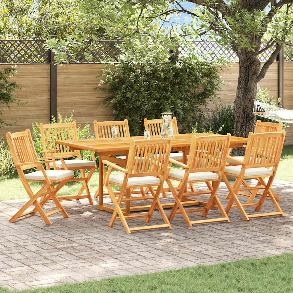 vidaXL Krzesło składane z poduszką 8 pcs Biały 49 x 57.5 x 92cm