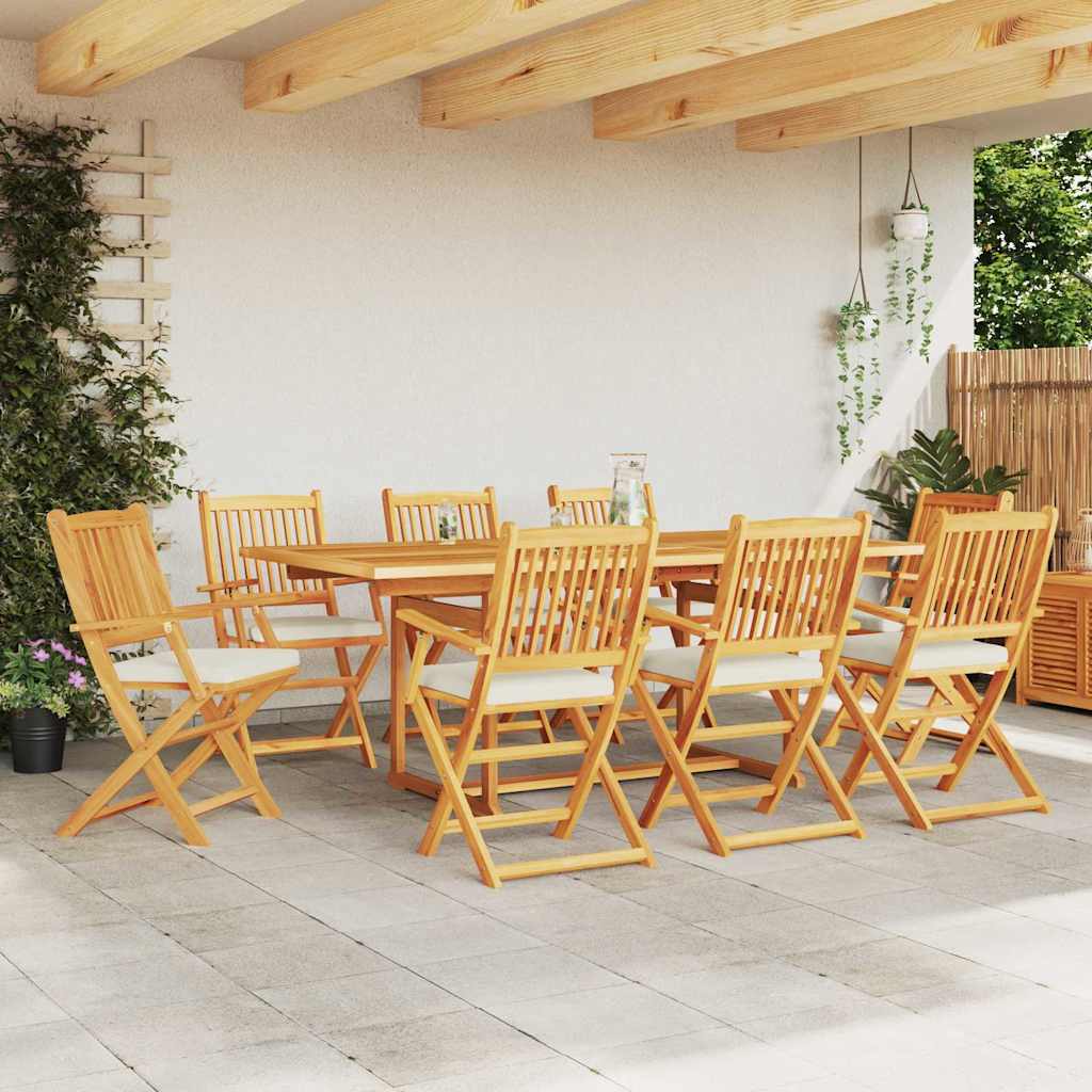vidaXL Krzesło składane z poduszką 8 pcs Biały 49 x 57.5 x 92cm
