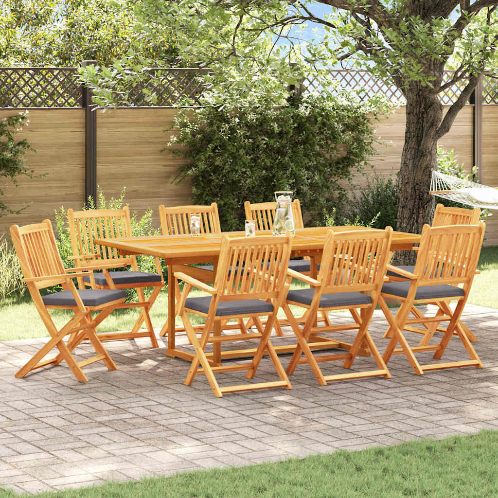 vidaXL Krzesło składane z poduszką 8 pcs Szary 49 x 57.5 x 92cm