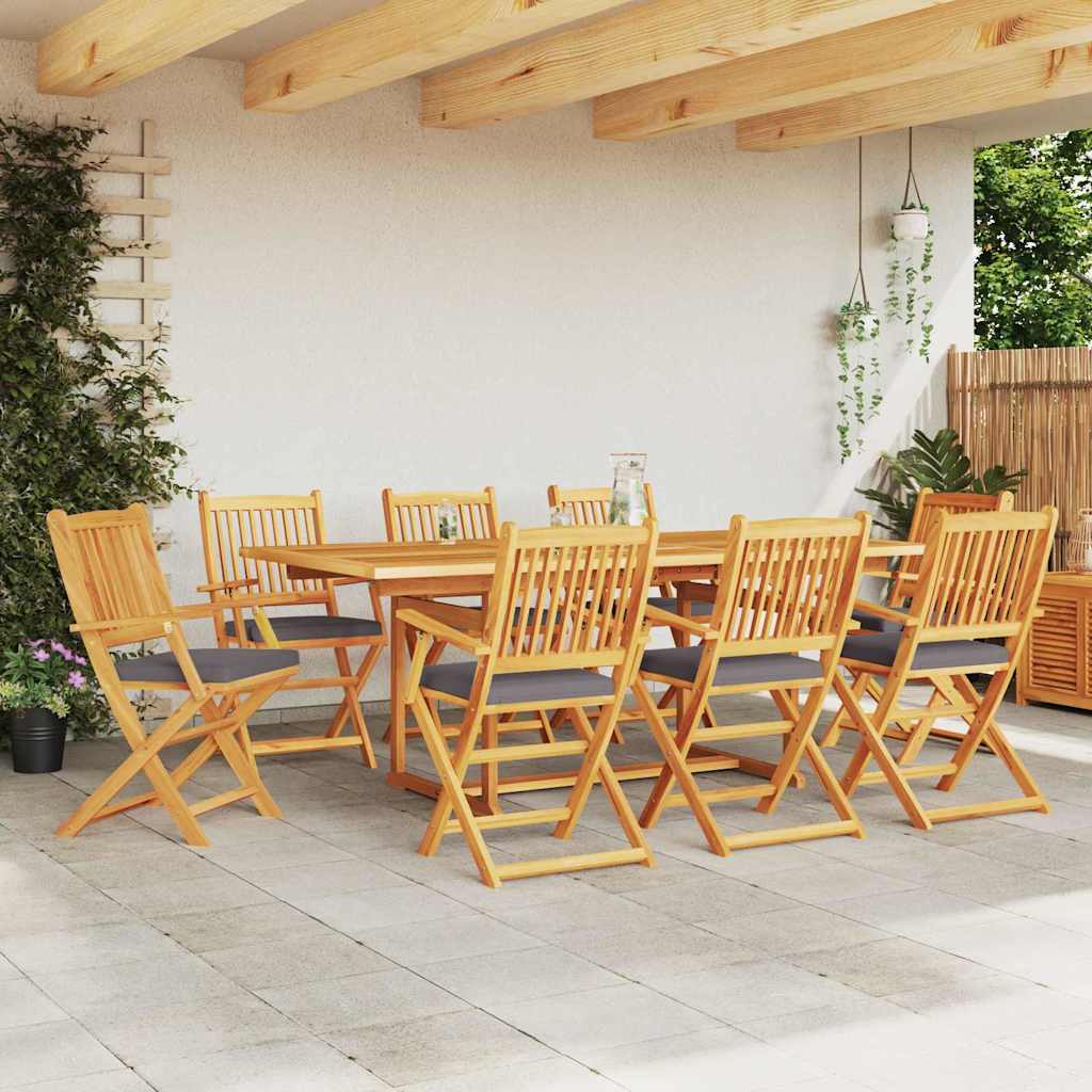 vidaXL Krzesło składane z poduszką 8 pcs Szary 49 x 57.5 x 92cm