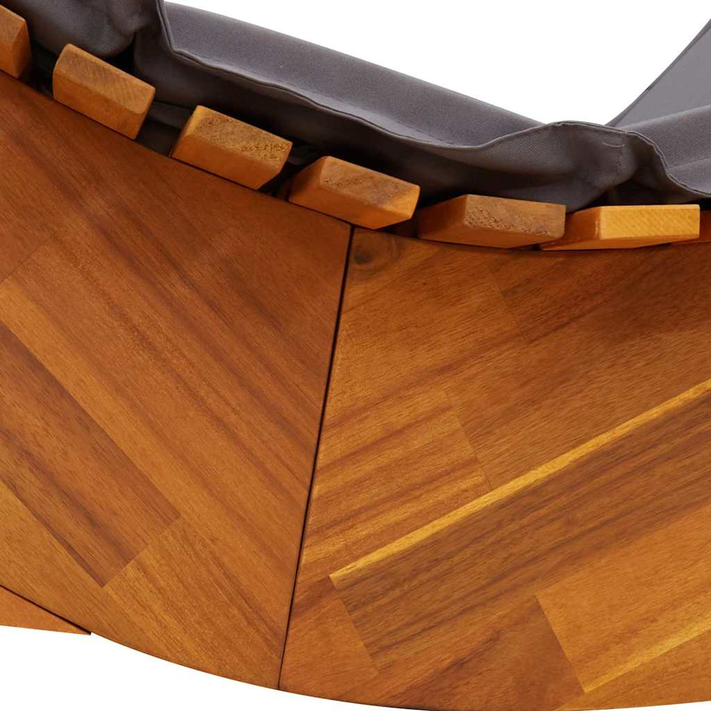 vidaXL Leżak z poduszką 2-osoba 2 pcs Brązowy Lite Drewno Akacji