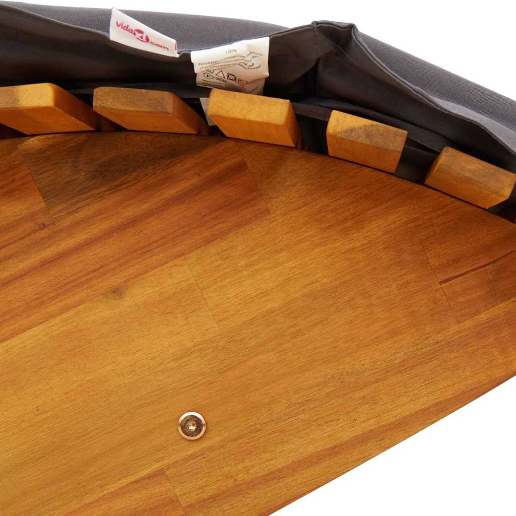 vidaXL Leżak z poduszką 2-osoba 2 pcs Brązowy Lite Drewno Akacji