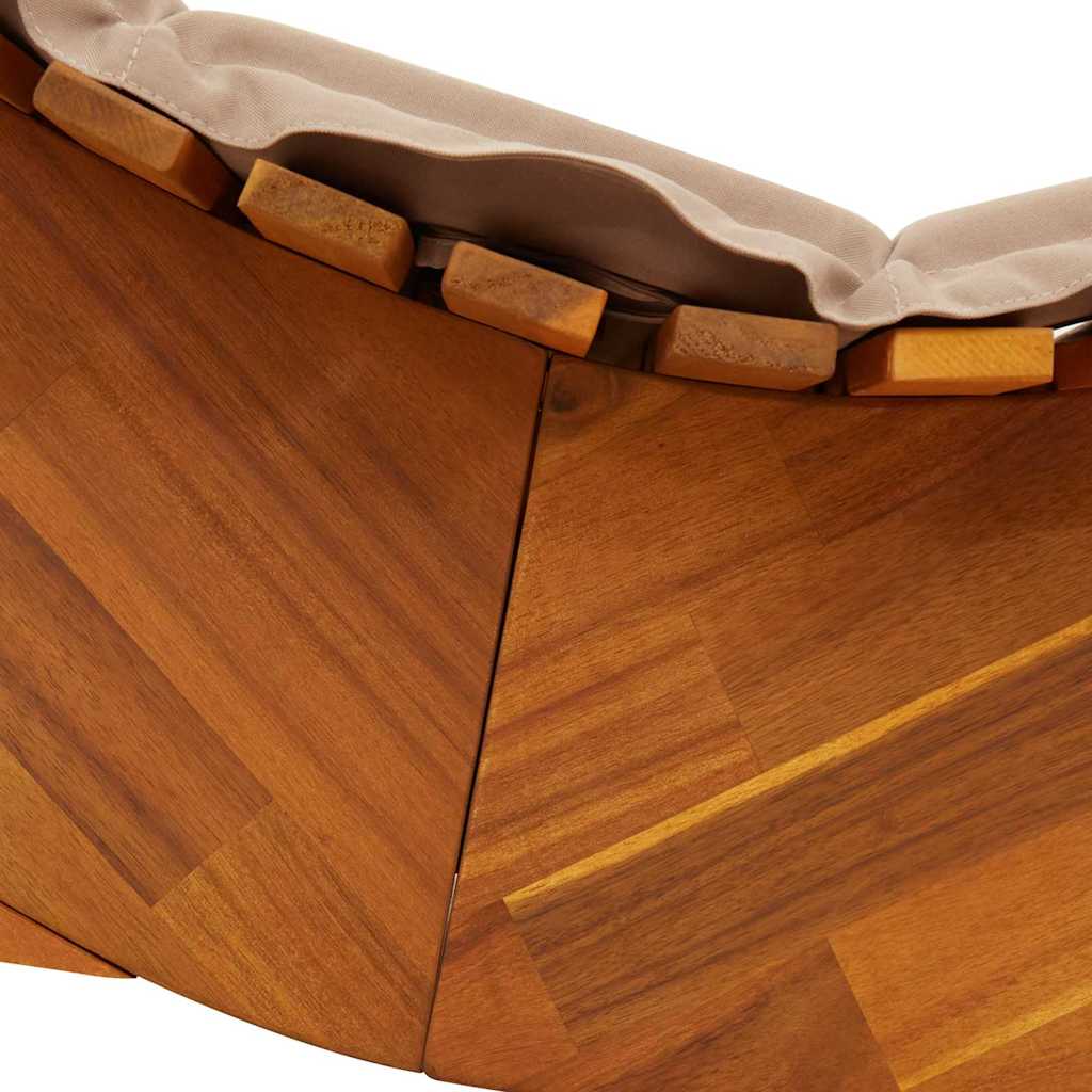 vidaXL Leżak z poduszką 2-osoba 2 pcs Brązowy Lite Drewno Akacji