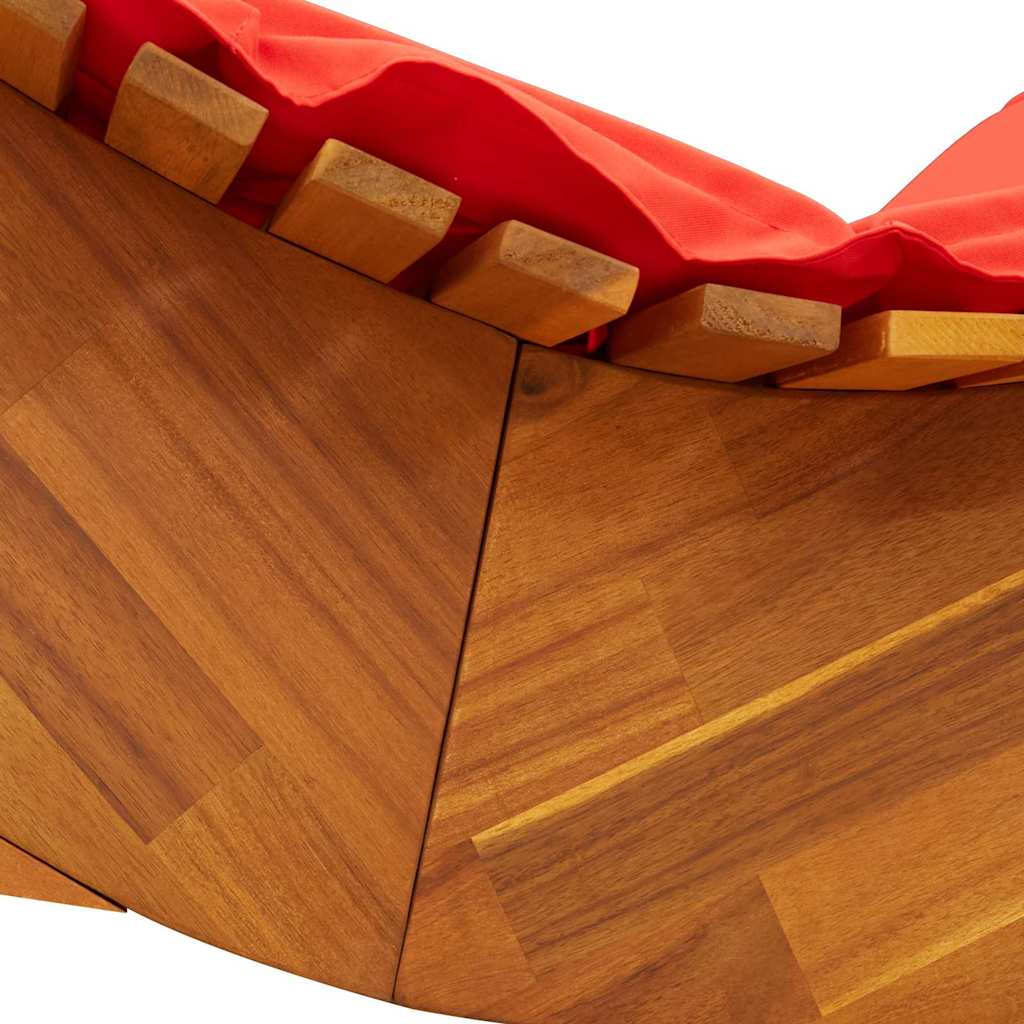 vidaXL Leżak z poduszką 2-osoba 2 pcs Brązowy Lite Drewno Akacji