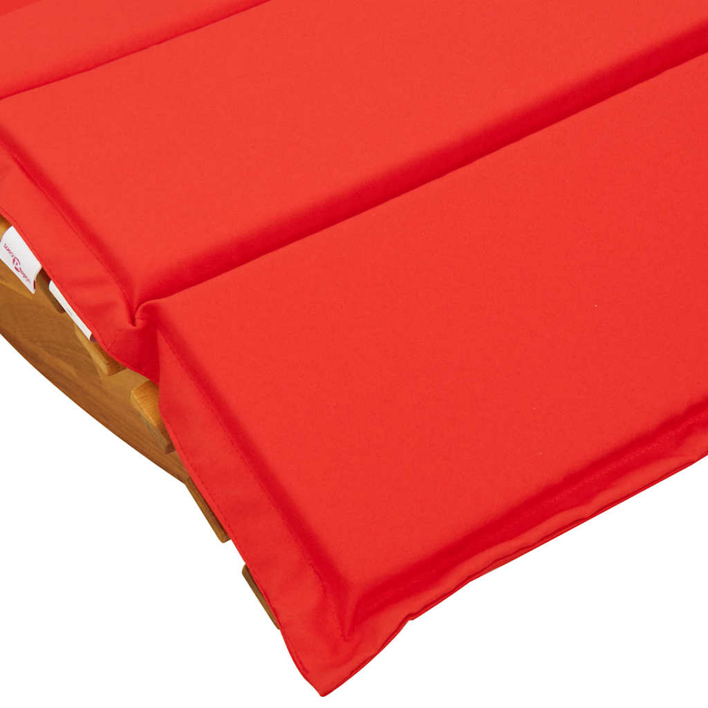 vidaXL Leżak z poduszką 2-osoba 2 pcs Brązowy Lite Drewno Akacji