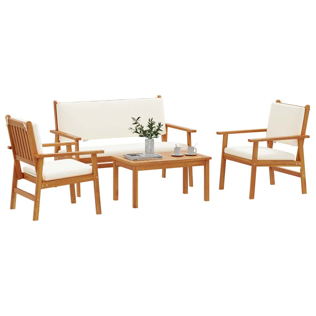 vidaXL Zestaw Sof na Ogród 4 pcs Brązowy 120 x 65,5 x 79 cm