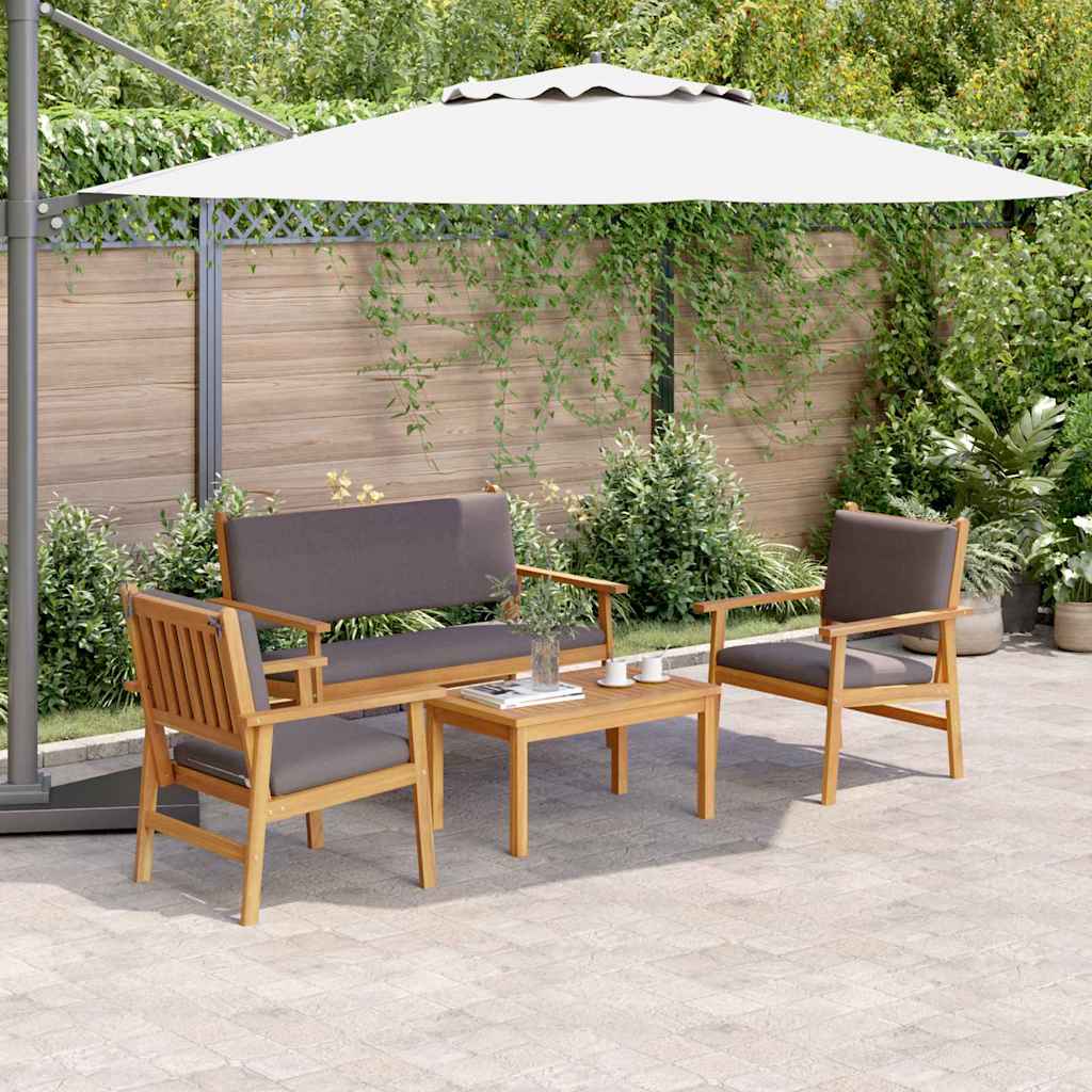 vidaXL Zestaw Sof na Ogród 4 pcs Brązowy 120 x 65,5 x 79 cm