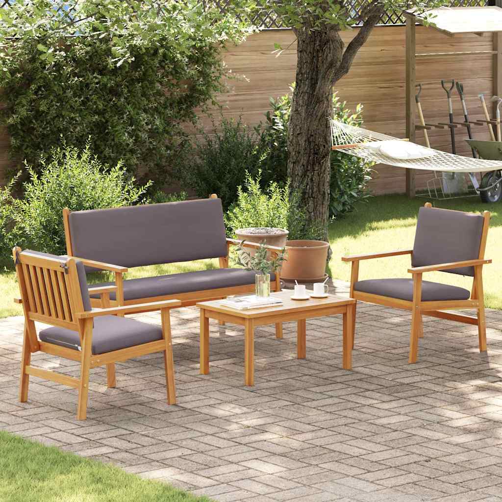 vidaXL Zestaw Sof na Ogród 4 pcs Brązowy 120 x 65,5 x 79 cm