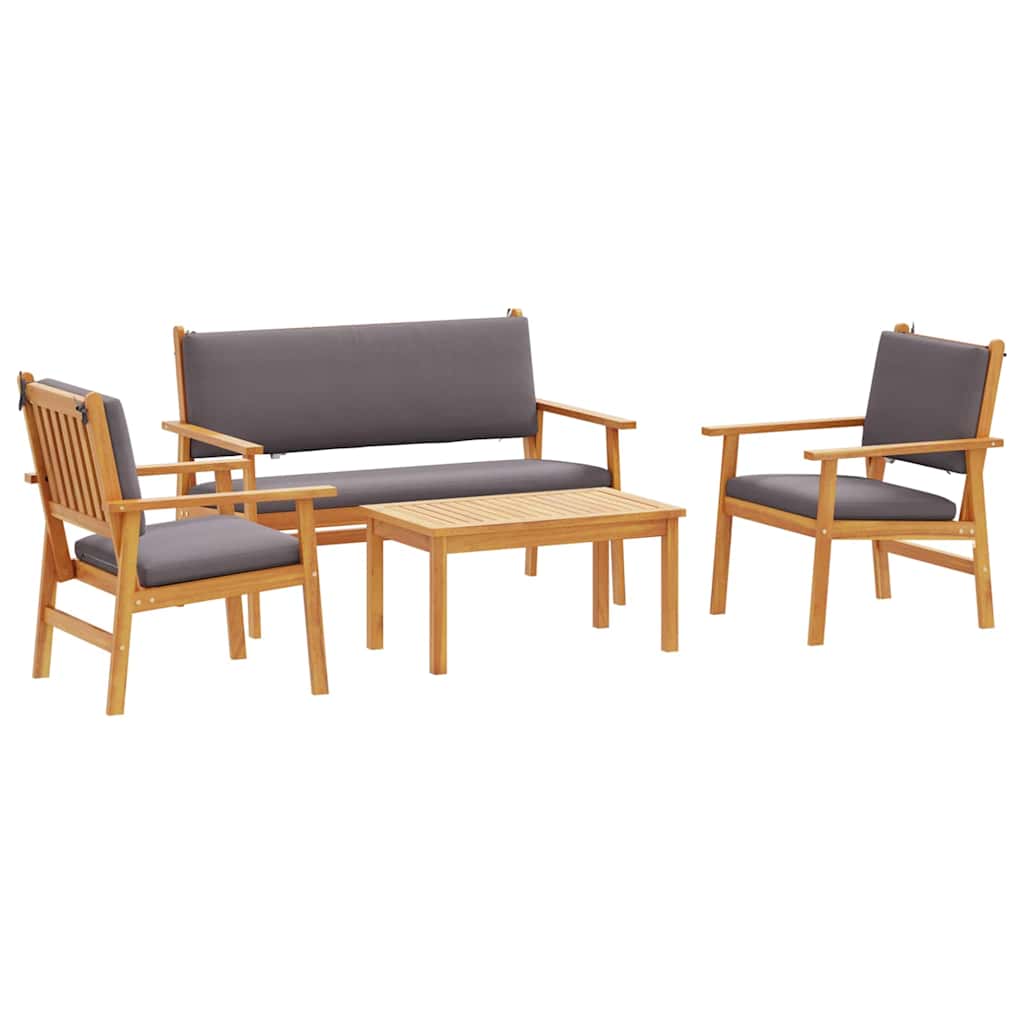 vidaXL Zestaw Sof na Ogród 4 pcs Brązowy 120 x 65,5 x 79 cm