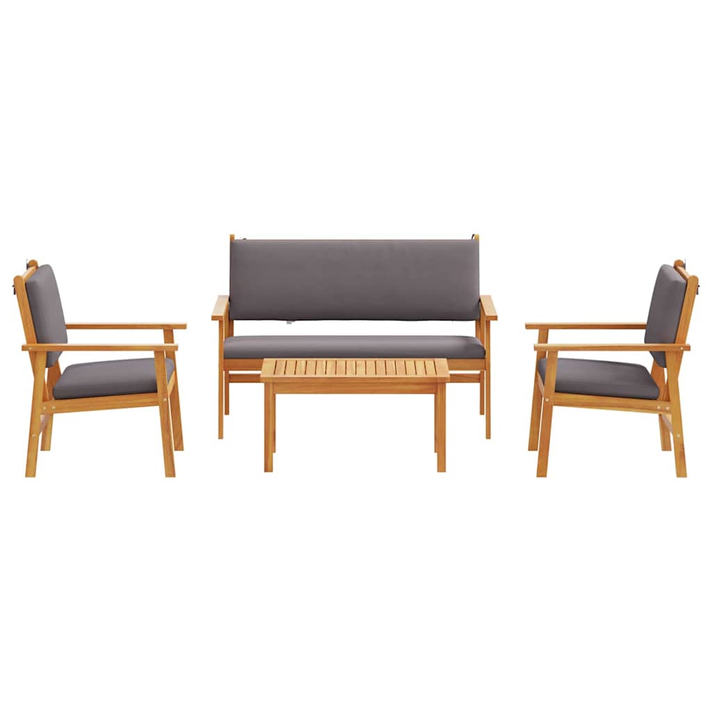 vidaXL Zestaw Sof na Ogród 4 pcs Brązowy 120 x 65,5 x 79 cm