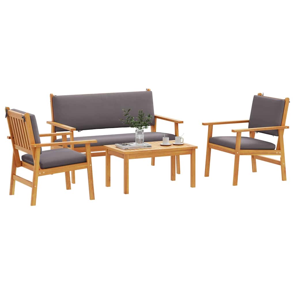 vidaXL Zestaw Sof na Ogród 4 pcs Brązowy 120 x 65,5 x 79 cm