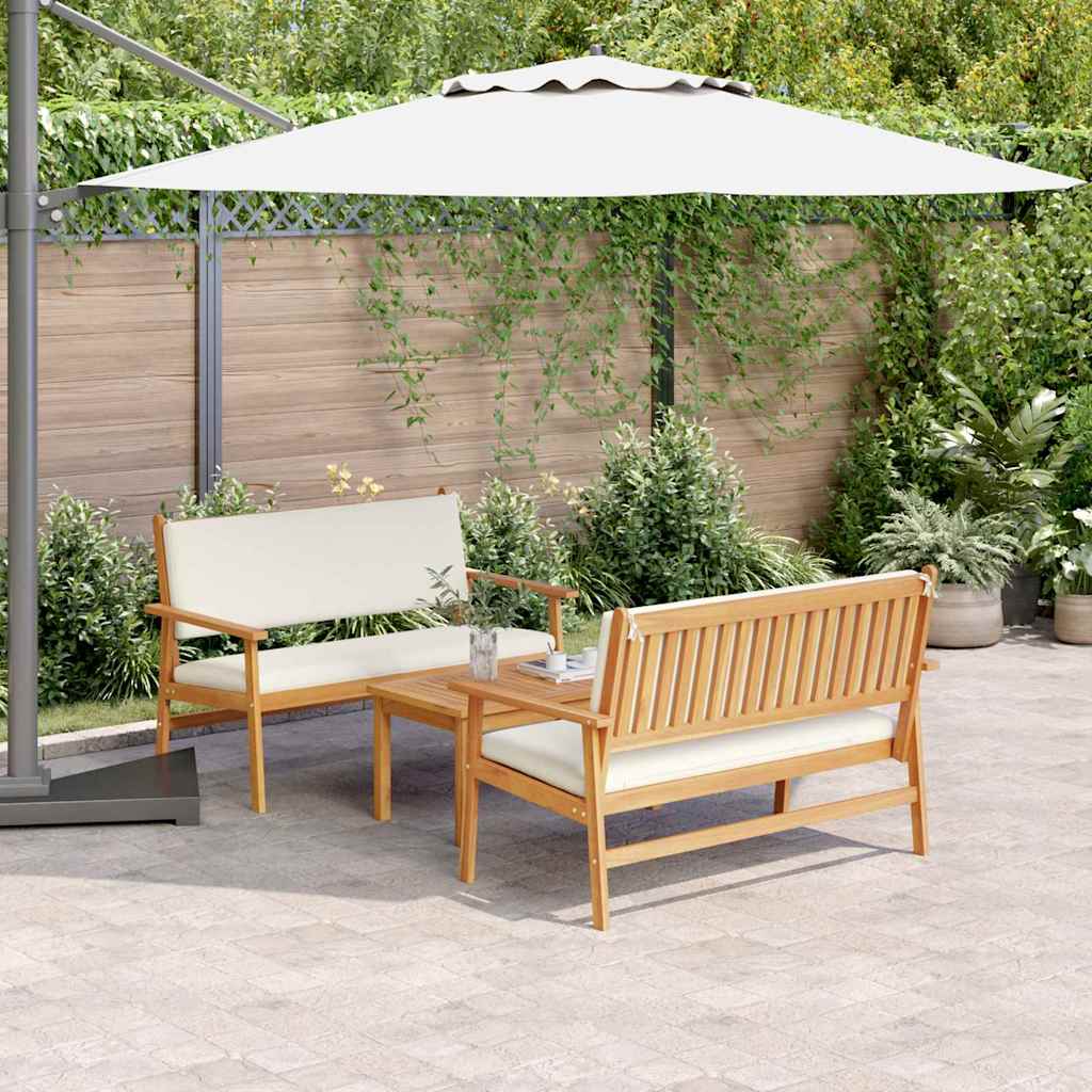 vidaXL Zestaw Sof na Ogród 3 pcs Brązowy 120 x 65,5 x 79 cm