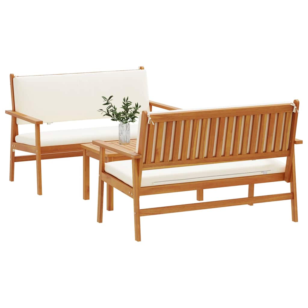 vidaXL Zestaw Sof na Ogród 3 pcs Brązowy 120 x 65,5 x 79 cm