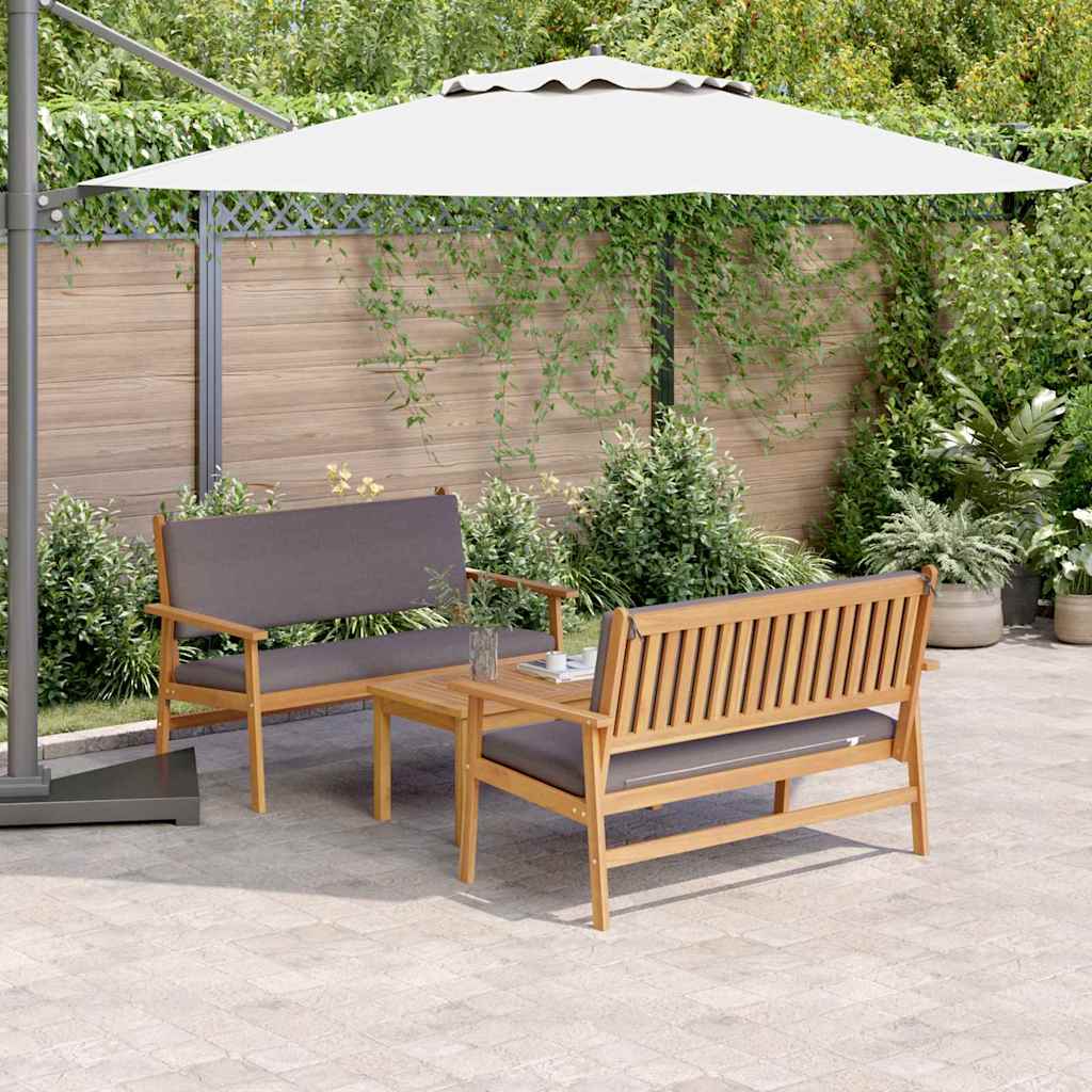 vidaXL Zestaw Sof na Ogród 3 pcs Brązowy 120 x 65,5 x 79 cm