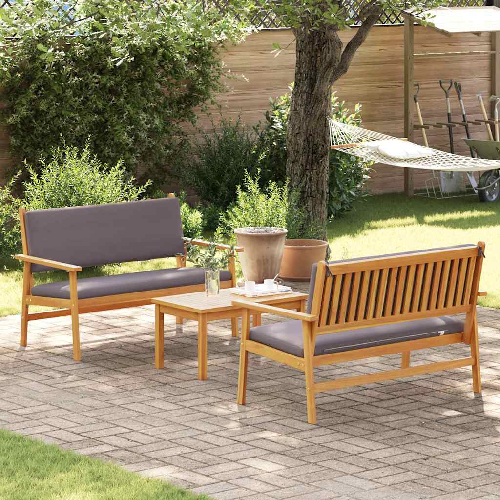 vidaXL Zestaw Sof na Ogród 3 pcs Brązowy 120 x 65,5 x 79 cm