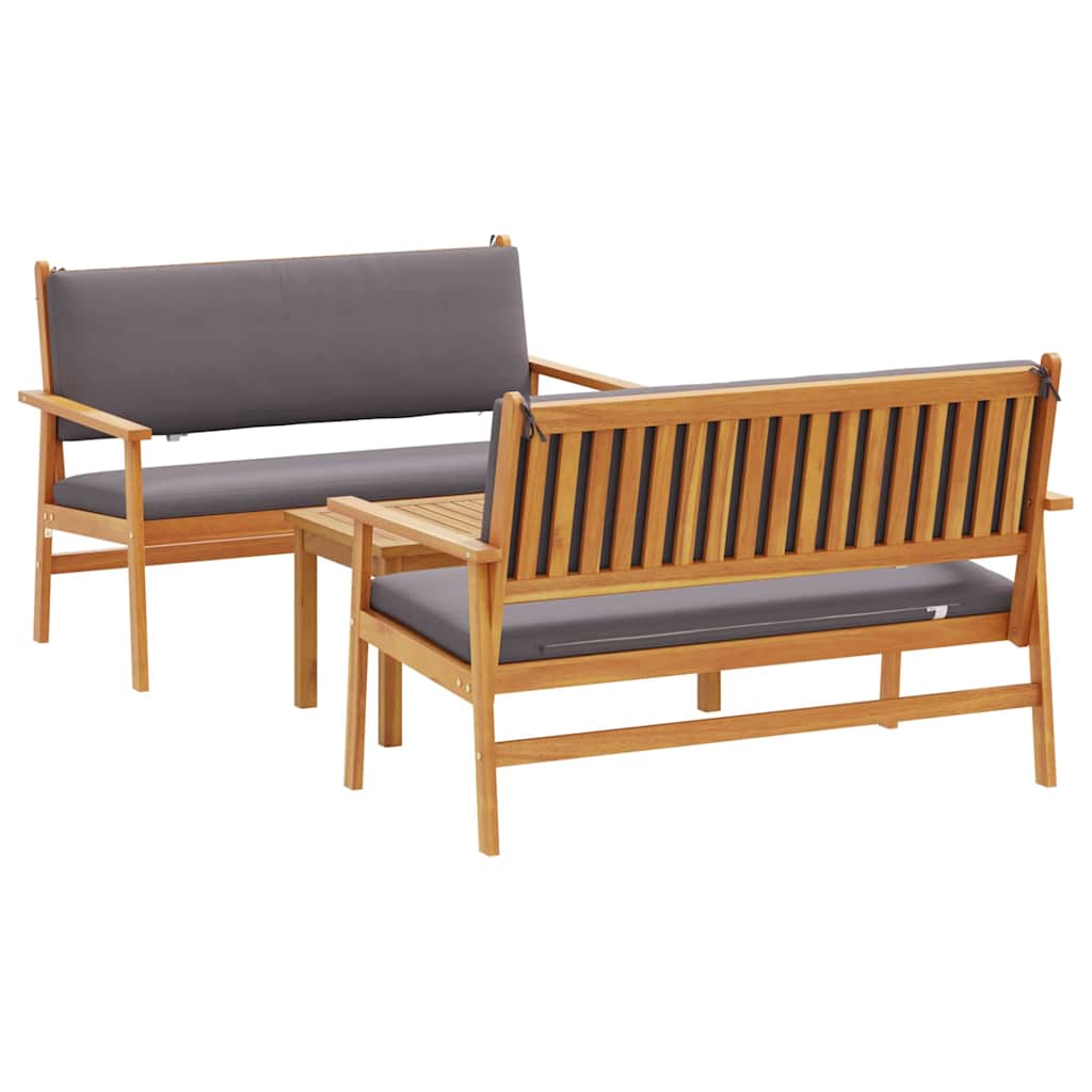 vidaXL Zestaw Sof na Ogród 3 pcs Brązowy 120 x 65,5 x 79 cm