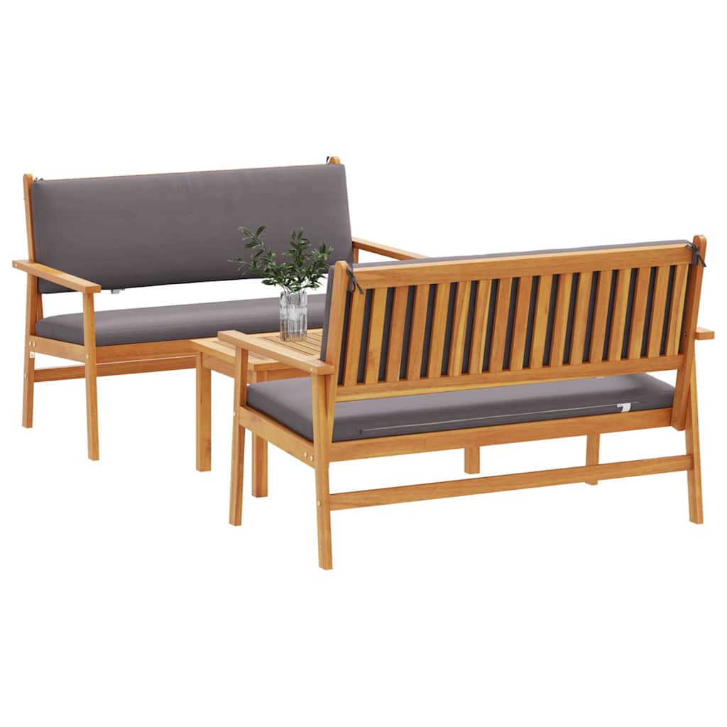 vidaXL Zestaw Sof na Ogród 3 pcs Brązowy 120 x 65,5 x 79 cm