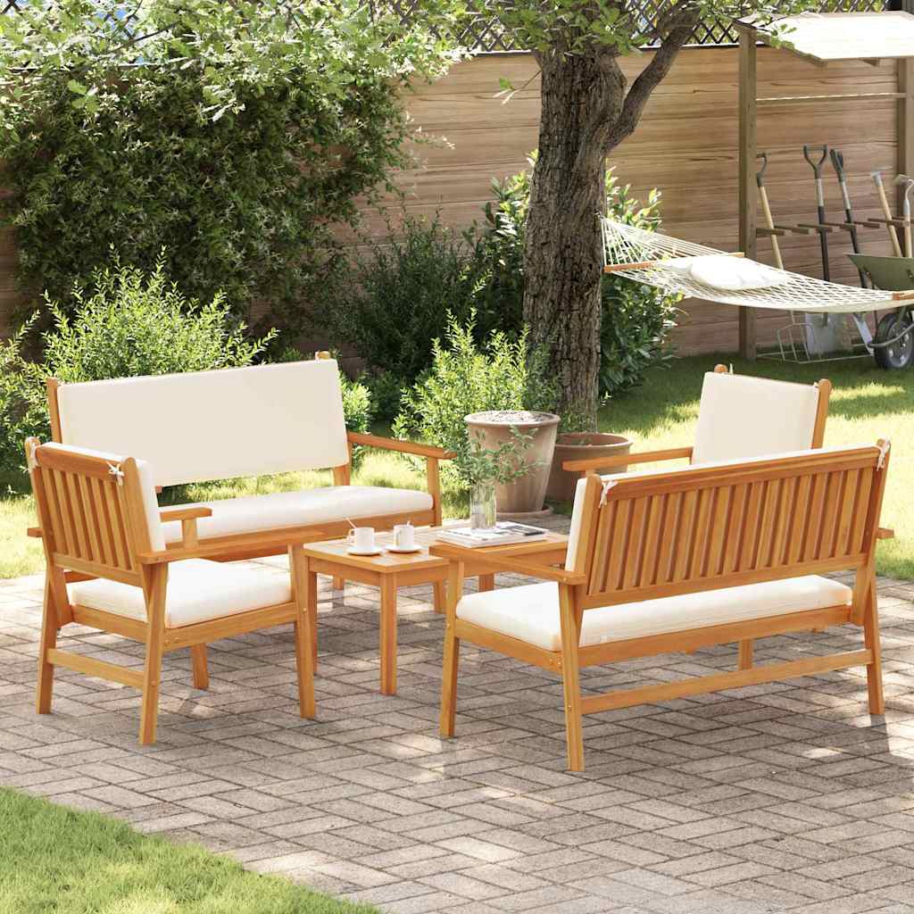 vidaXL Zestaw Sof na Ogród 5 pcs Brązowy Lite Drewno Akacji