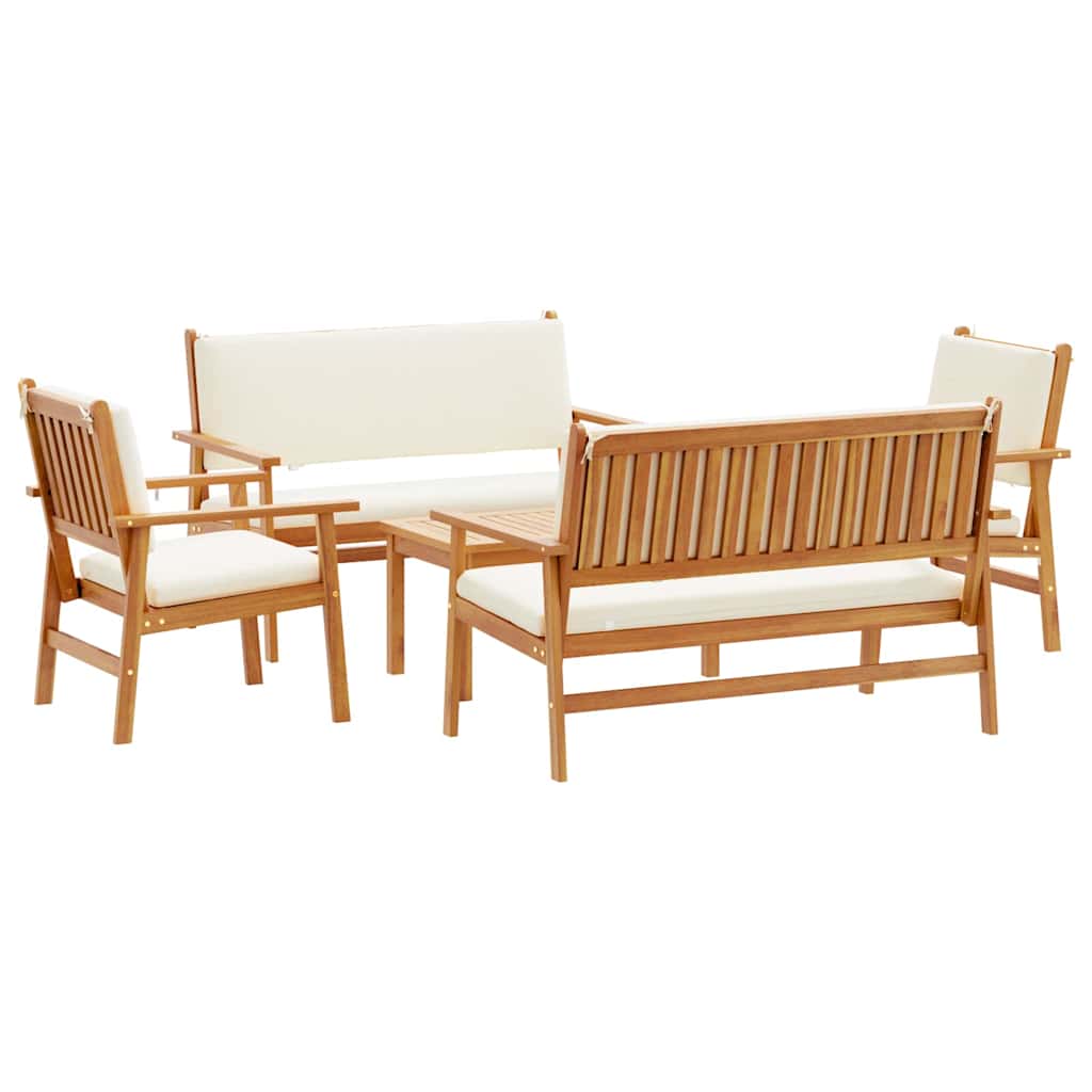 vidaXL Zestaw Sof na Ogród 5 pcs Brązowy Lite Drewno Akacji