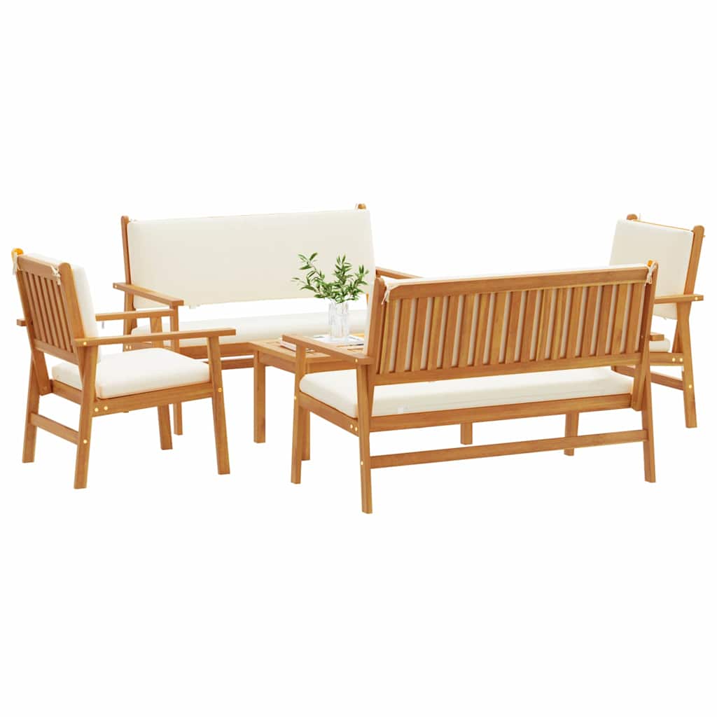 vidaXL Zestaw Sof na Ogród 5 pcs Brązowy Lite Drewno Akacji