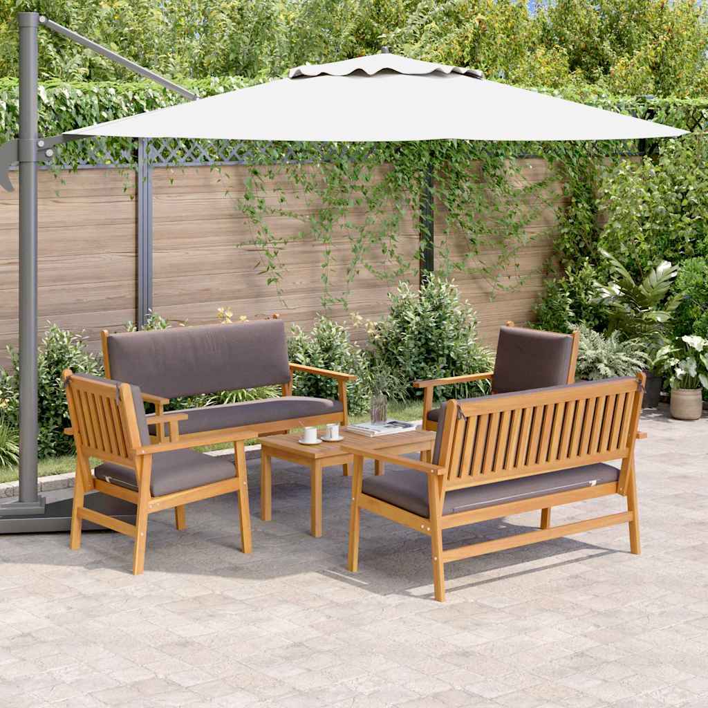 vidaXL Zestaw Sof na Ogród 5 pcs Brązowy Lite Drewno Akacji