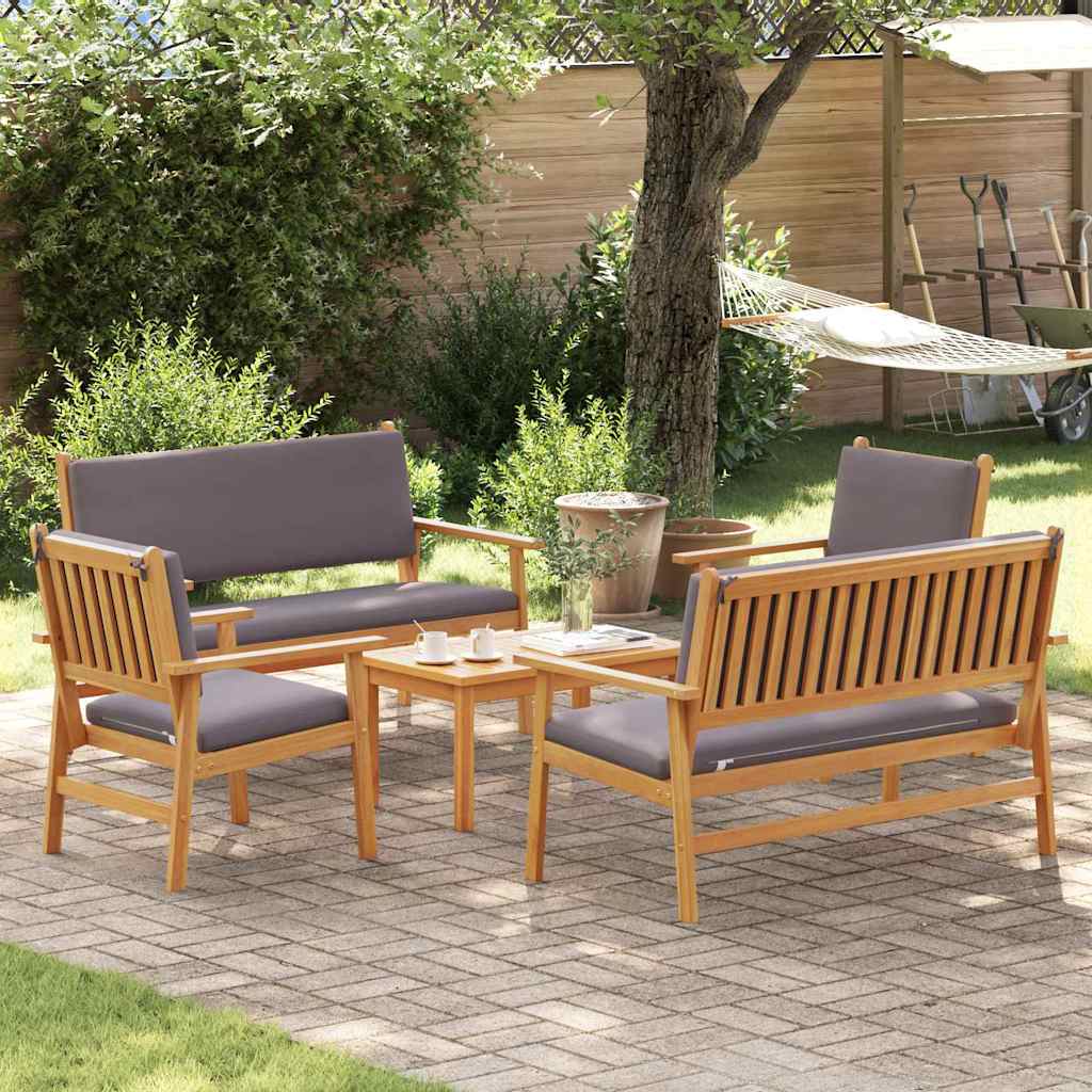 vidaXL Zestaw Sof na Ogród 5 pcs Brązowy Lite Drewno Akacji