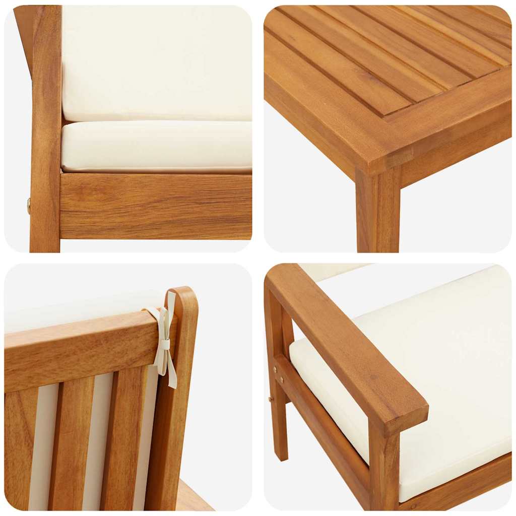 vidaXL Zestaw Sof na Ogród 6 pcs Brązowy Lite Drewno Akacji