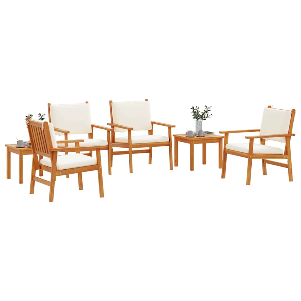 vidaXL Zestaw Sof na Ogród 6 pcs Brązowy Lite Drewno Akacji