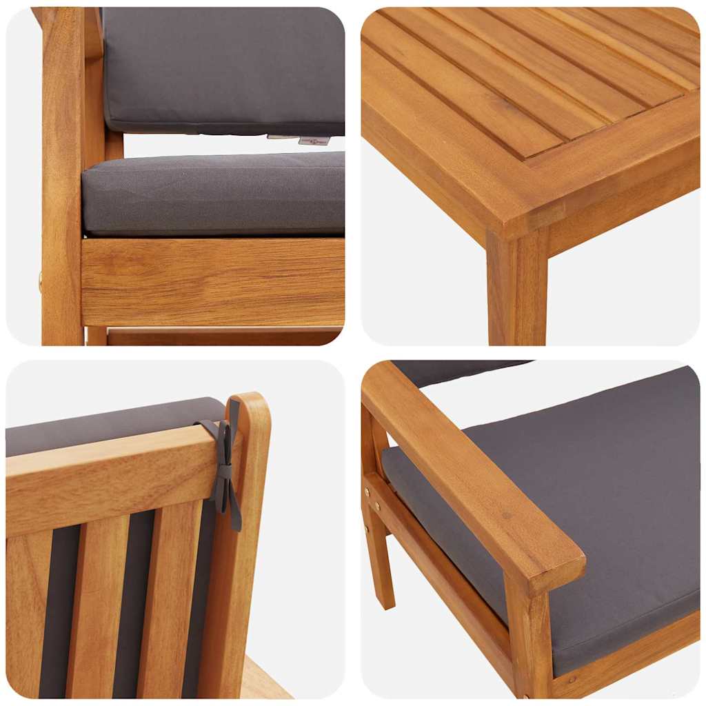 vidaXL Zestaw Sof na Ogród 6 pcs Brązowy Lite Drewno Akacji