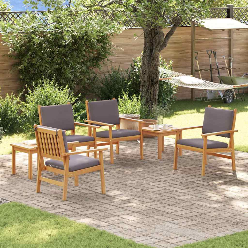 vidaXL Zestaw Sof na Ogród 6 pcs Brązowy Lite Drewno Akacji