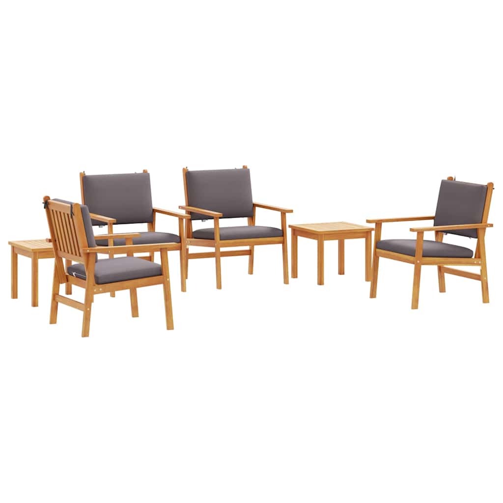 vidaXL Zestaw Sof na Ogród 6 pcs Brązowy Lite Drewno Akacji