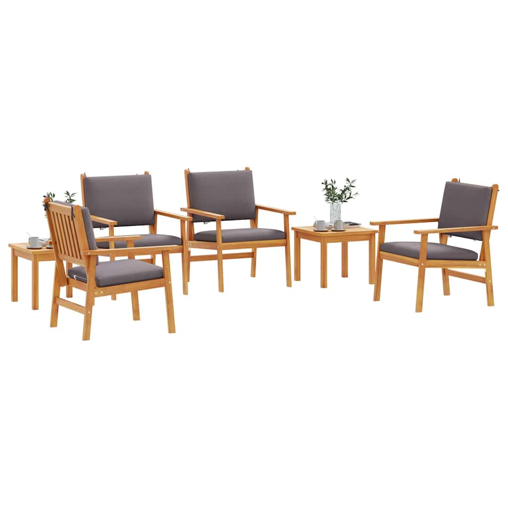 vidaXL Zestaw Sof na Ogród 6 pcs Brązowy Lite Drewno Akacji