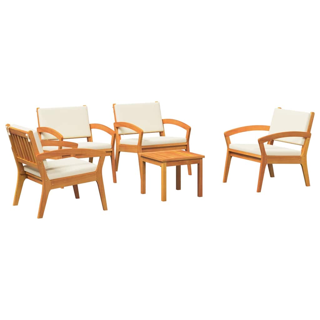 vidaXL Zestaw bistro z poduszką 5 pcs Brązowy Poliester