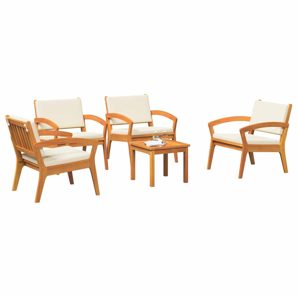 vidaXL Zestaw bistro z poduszką 5 pcs Brązowy Poliester