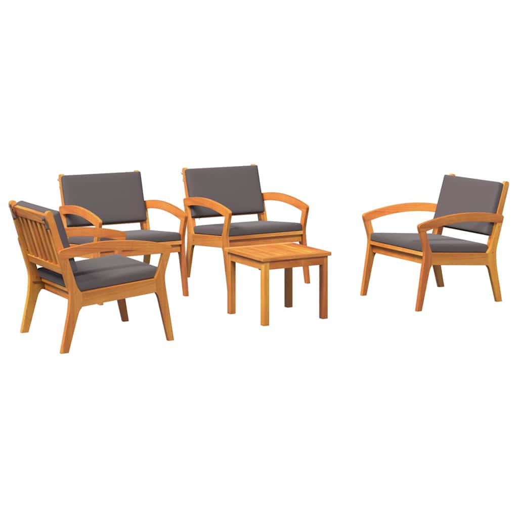 vidaXL Zestaw bistro z poduszką 5 pcs Brązowy Poliester