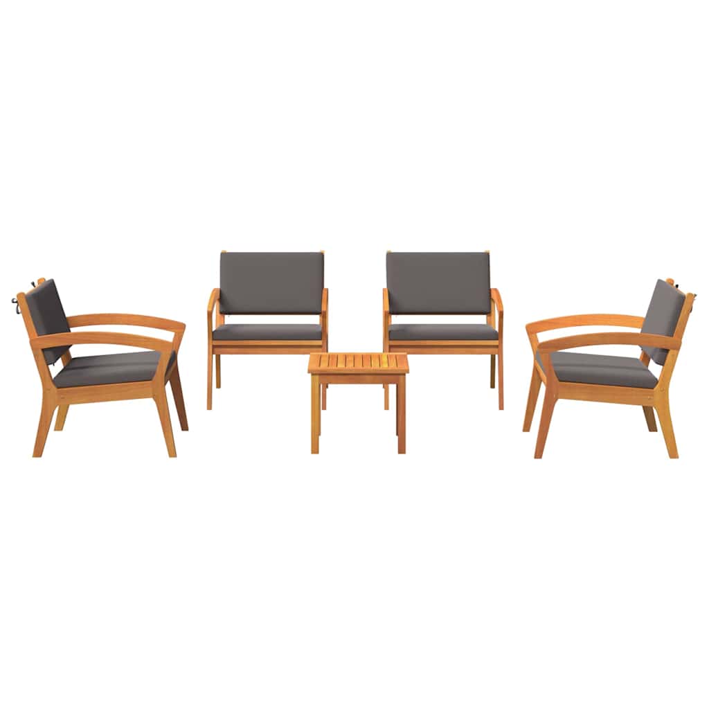 vidaXL Zestaw bistro z poduszką 5 pcs Brązowy Poliester