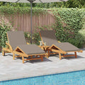 vidaXL Leżak 2 pcs Ciemnoszary 200 x 67 x 84 cm Lite Drewno Akacji