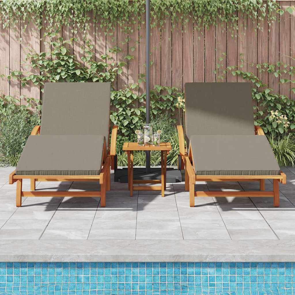 vidaXL Leżak 2 pcs Ciemnoszary 200 x 67 x 84 cm Lite Drewno Akacji