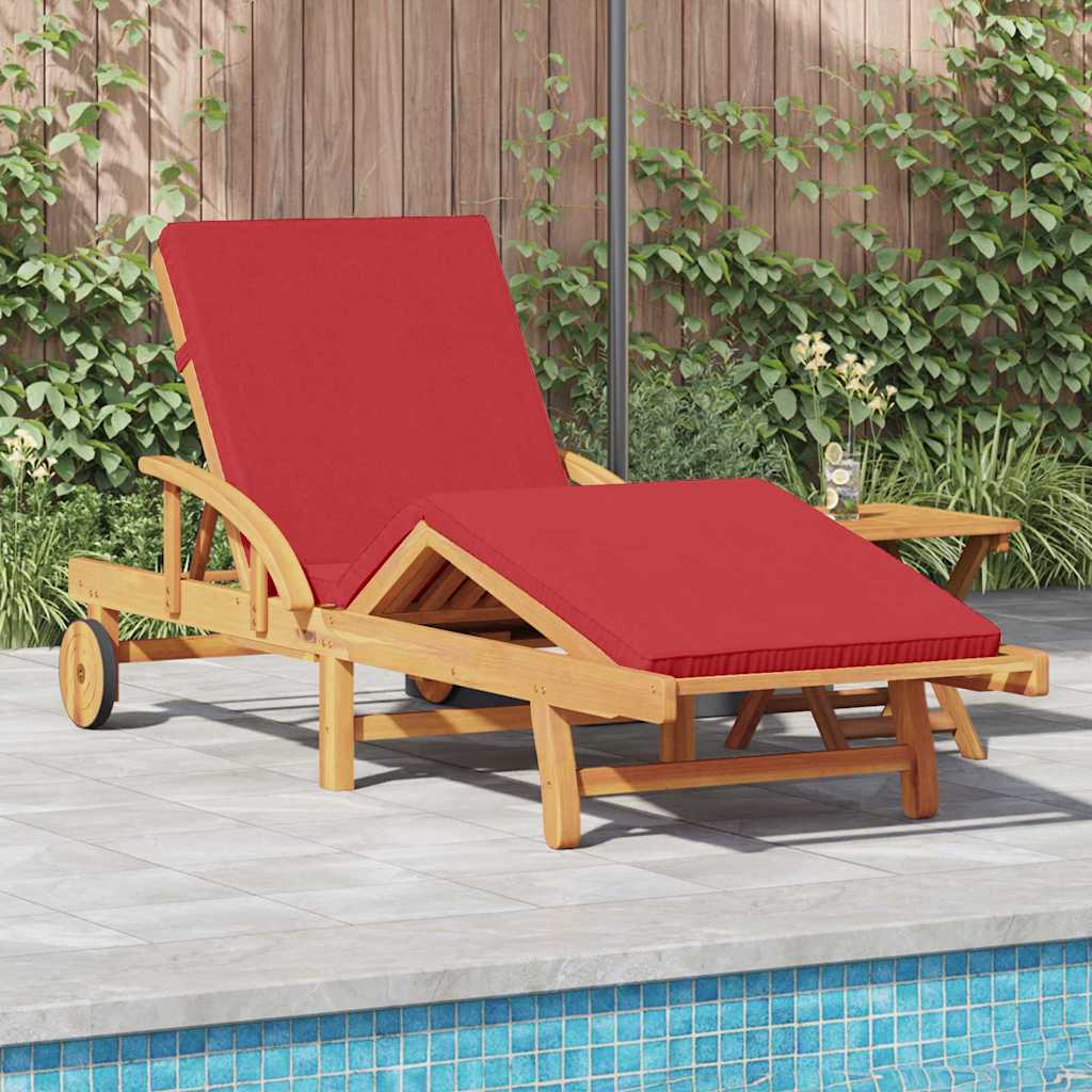 vidaXL Leżak 2 pcs Czerwony Lite Drewno Akacji