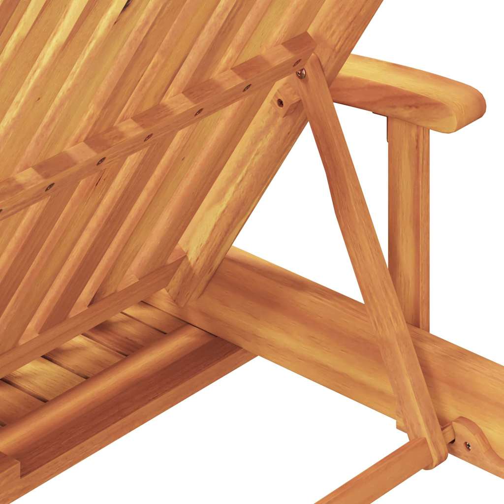 vidaXL Leżak 3 pcs Czerwony 200 x 67 x 84 cm Lite Drewno Akacji